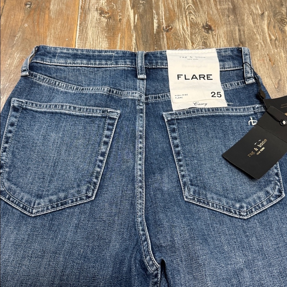 rag & bone Dark Blue Flare Jeans - Picture 4 of 9